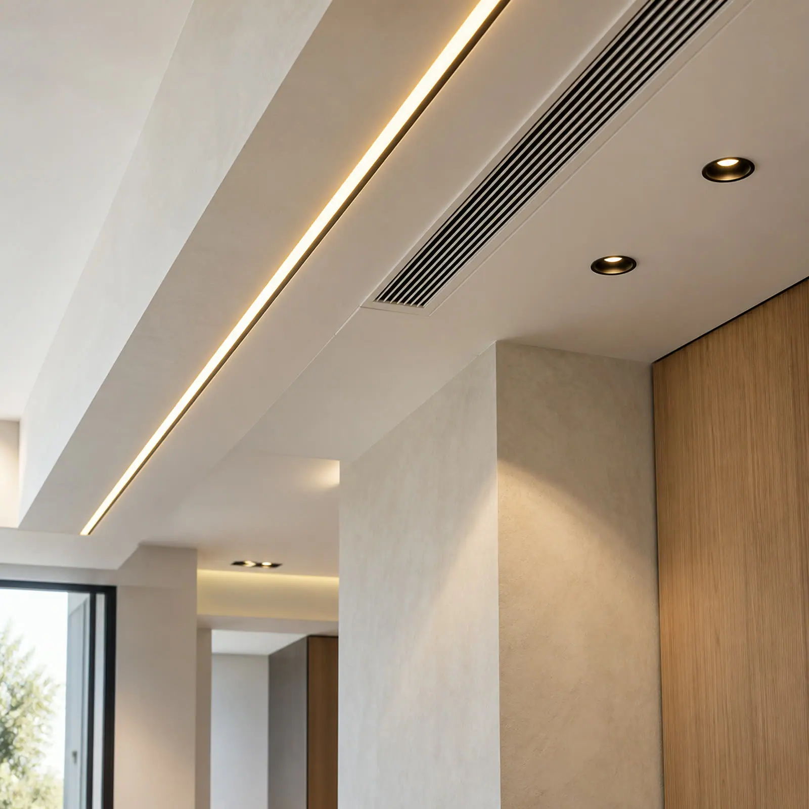 Faux plafond LED et climatisation gainable — Atelier 4