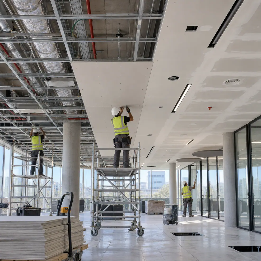 Pose du faux plafond BA13