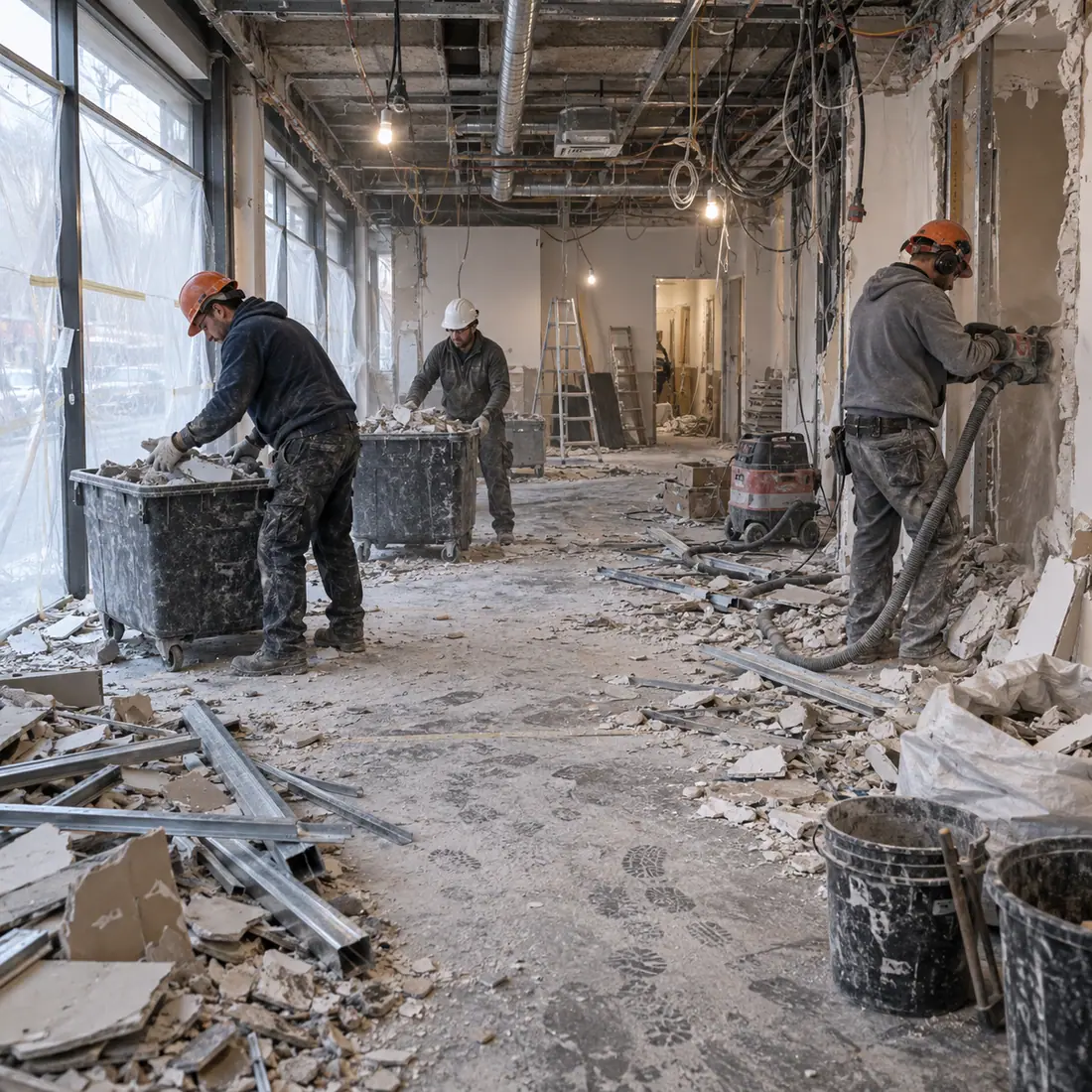 Curage et démolition intérieure du magasin de cosmétiques