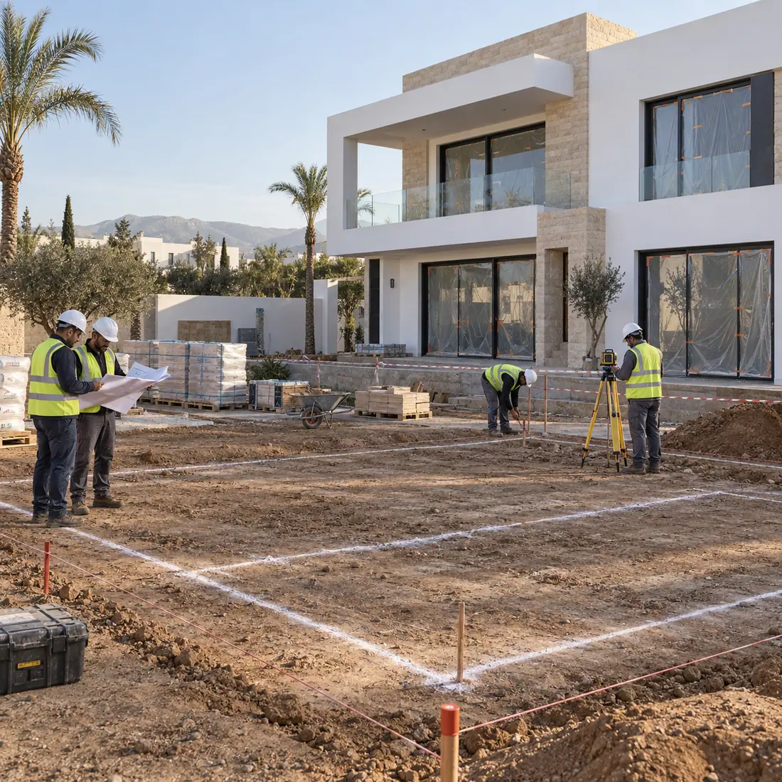 Diagnostic et implantation de la villa avant travaux