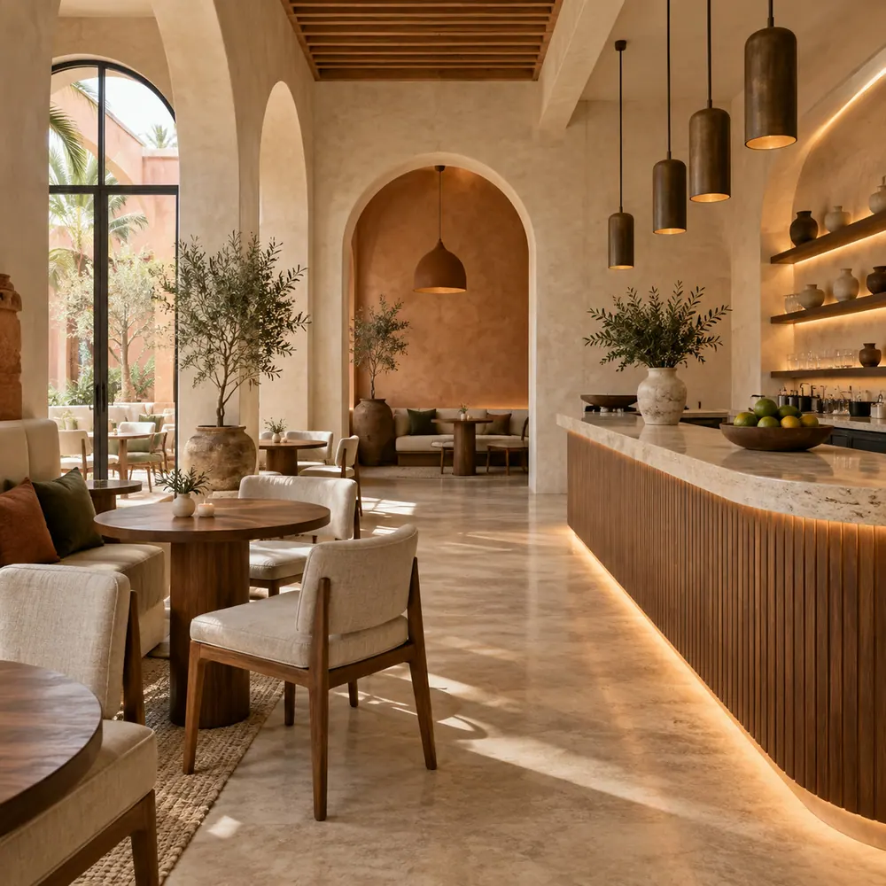 Aménagement restaurant café commercial Casablanca